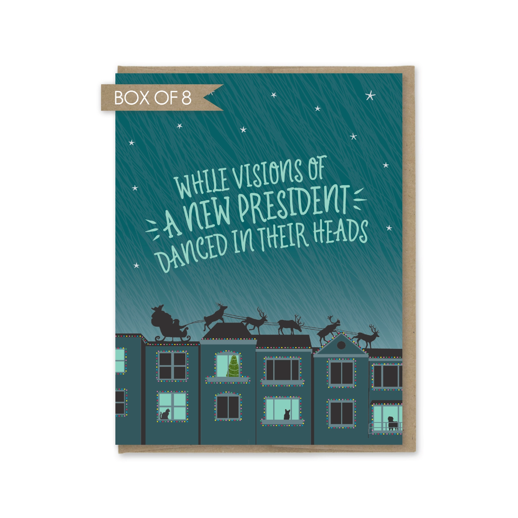 Visions Of A New President Christmas Card - Boxed Set Modern Printed Matter Cards - Boxed Cards - Holiday - Christmas