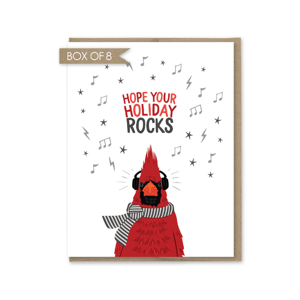 Cardinal Rocks Holiday Card - Boxed Set Of 8 Modern Printed Matter Cards - Boxed Cards - Holiday - Happy Holidays