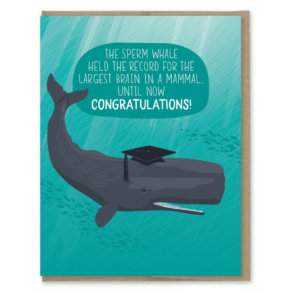 Big Brain Whale Graduation Card Modern Printed Matter Cards - Graduation