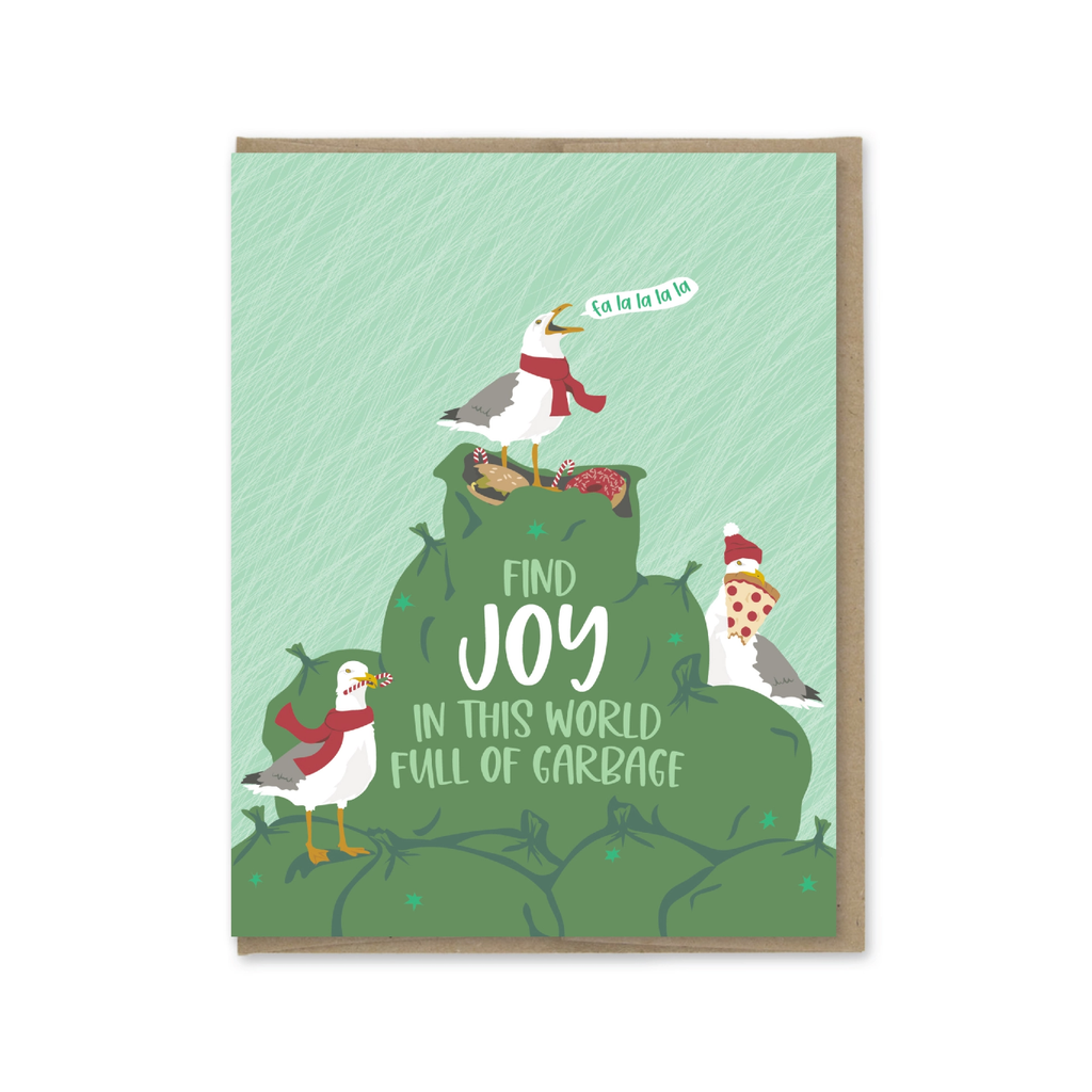 Find Joy In Garbage Seagulls Christmas Card Modern Printed Matter Cards - Holiday - Christmas