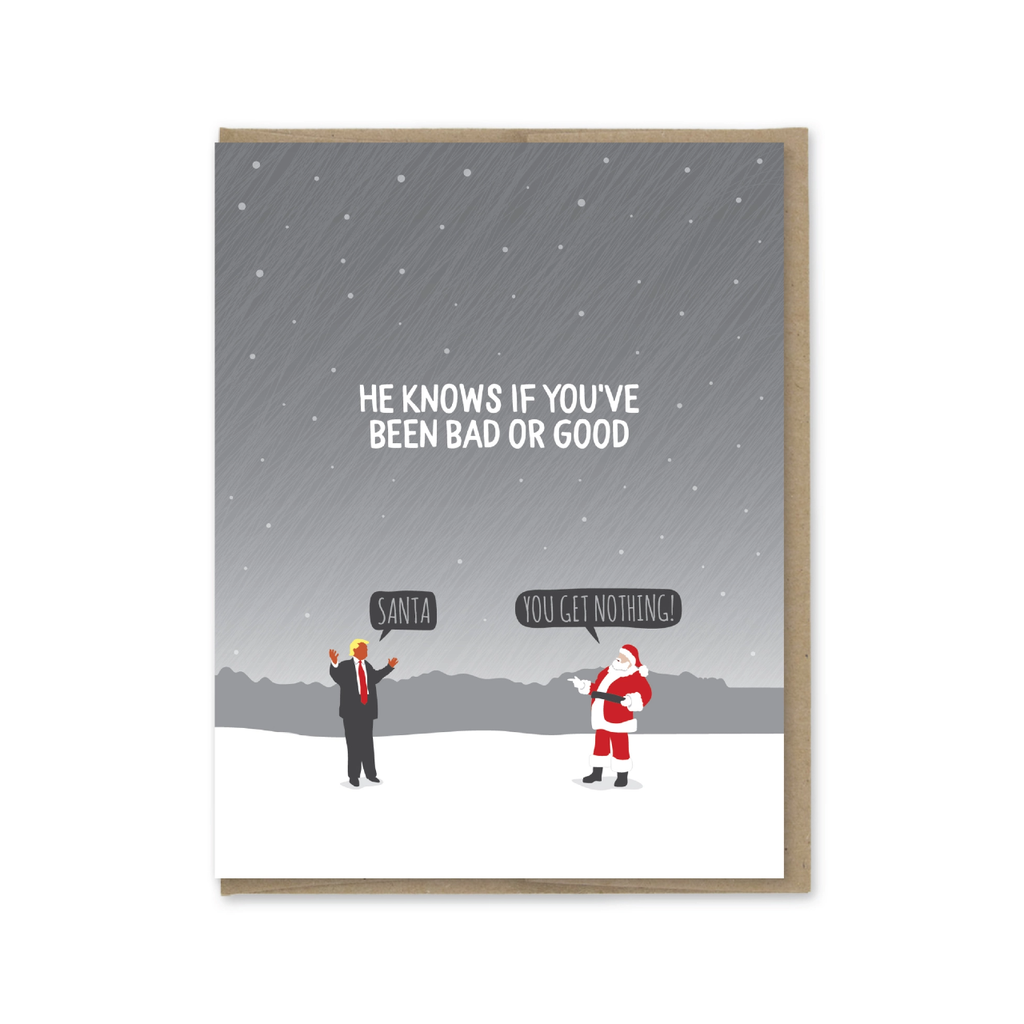 He Knows Funny Anti-Trump Christmas Card Modern Printed Matter Cards - Holiday - Christmas