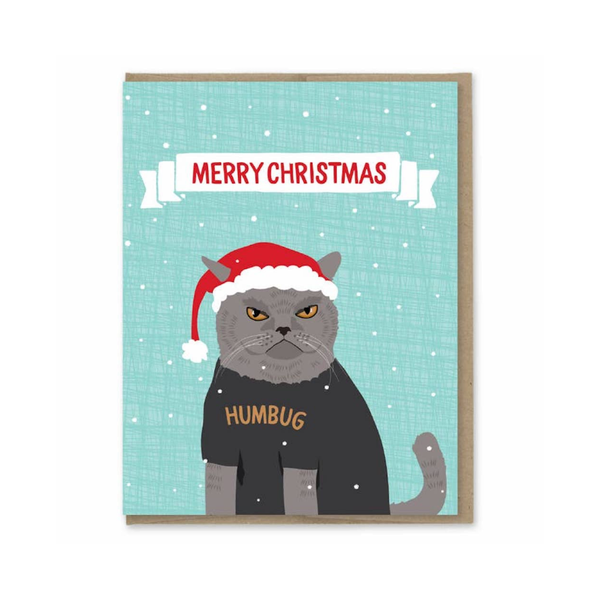 Humbug Cat Christmas Card Modern Printed Matter Cards - Holiday - Christmas