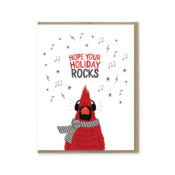 Cardinal Rocks Holiday Card Modern Printed Matter Cards - Holiday - Happy Holidays