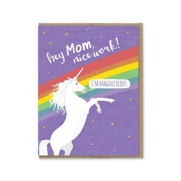 Mom Magnificent Unicorn Mother's Day Card Modern Printed Matter Cards - Holiday - Mother's Day