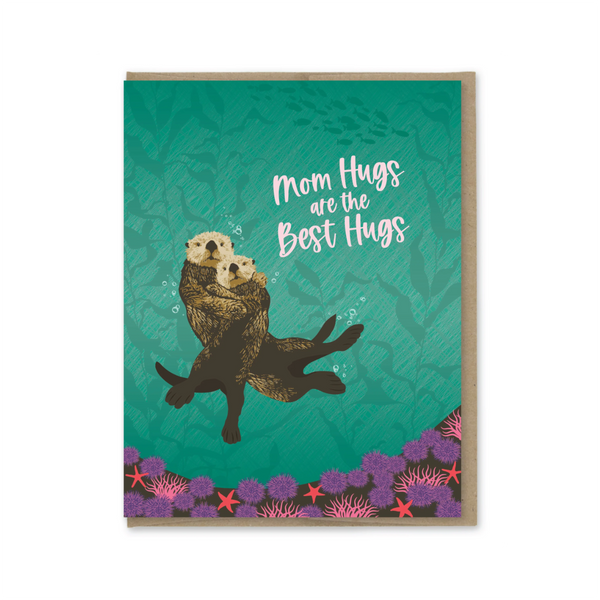 Otter Mom Hugs Mother's Day Card Modern Printed Matter Cards - Holiday - Mother's Day