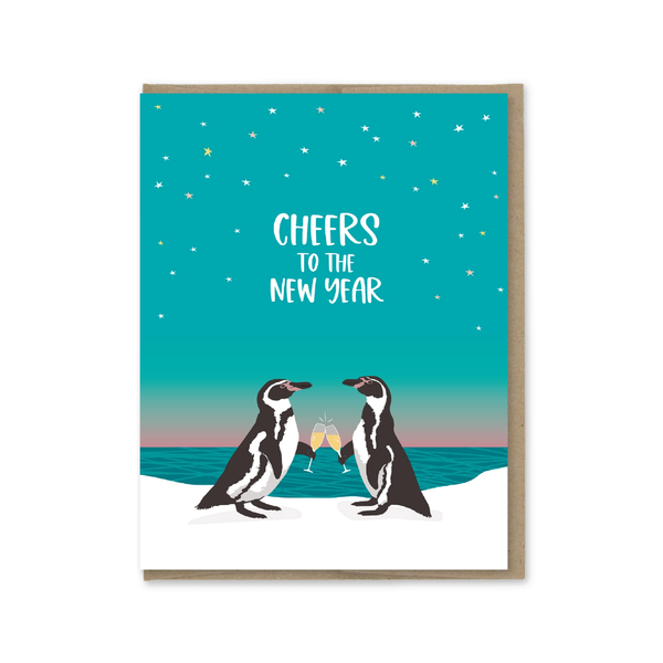 Penguins Cheers New Year's Card Modern Printed Matter Cards - Holiday - New Year's