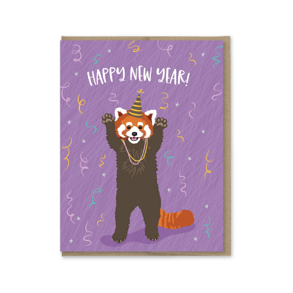 Red Panda New Years Card Modern Printed Matter Cards - Holiday - New Year's
