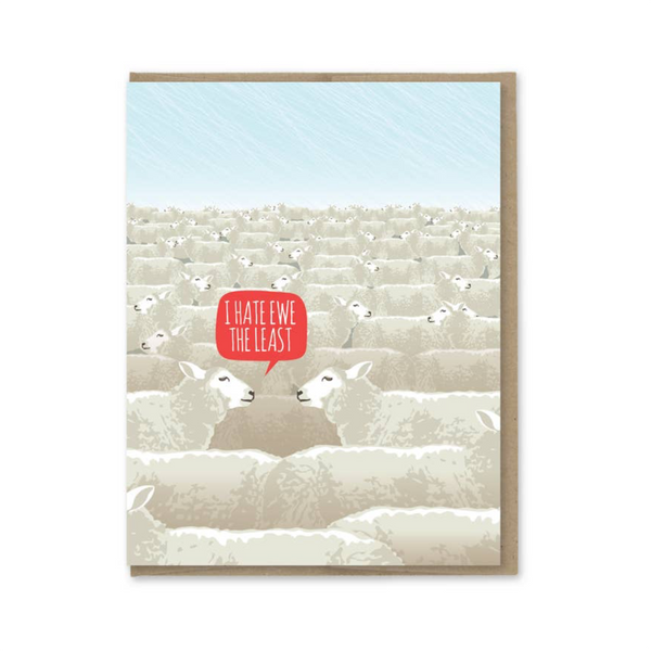 I Hate Ewe The Least Card Modern Printed Matter Cards - Love