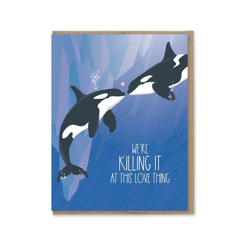 Killing It At Love Orcas Love Card Modern Printed Matter Cards - Love