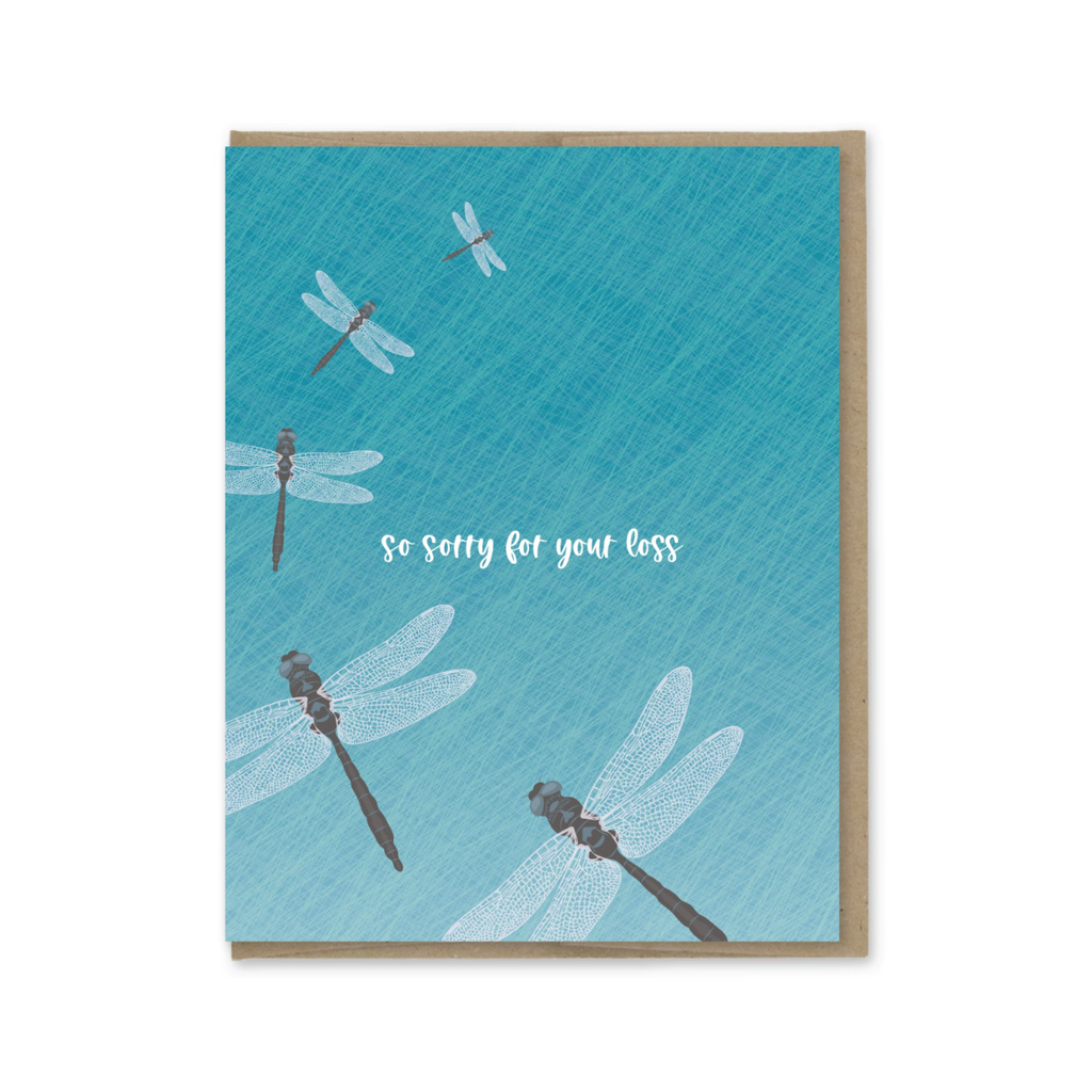 So Sorry Dragonflies Sympathy Card Modern Printed Matter Cards - Sympathy