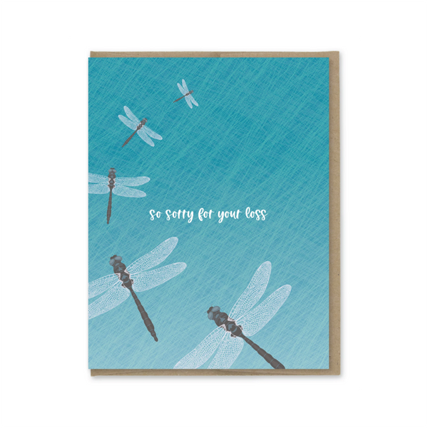 So Sorry Dragonflies Sympathy Card Modern Printed Matter Cards - Sympathy