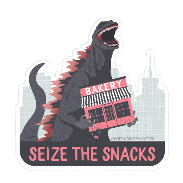 Godzilla Seize The Snacks Sticker Modern Printed Matter Impulse - Decorative Stickers