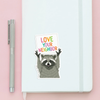 Racoon Love Your Neighbor Sticker Modern Printed Matter Impulse - Decorative Stickers