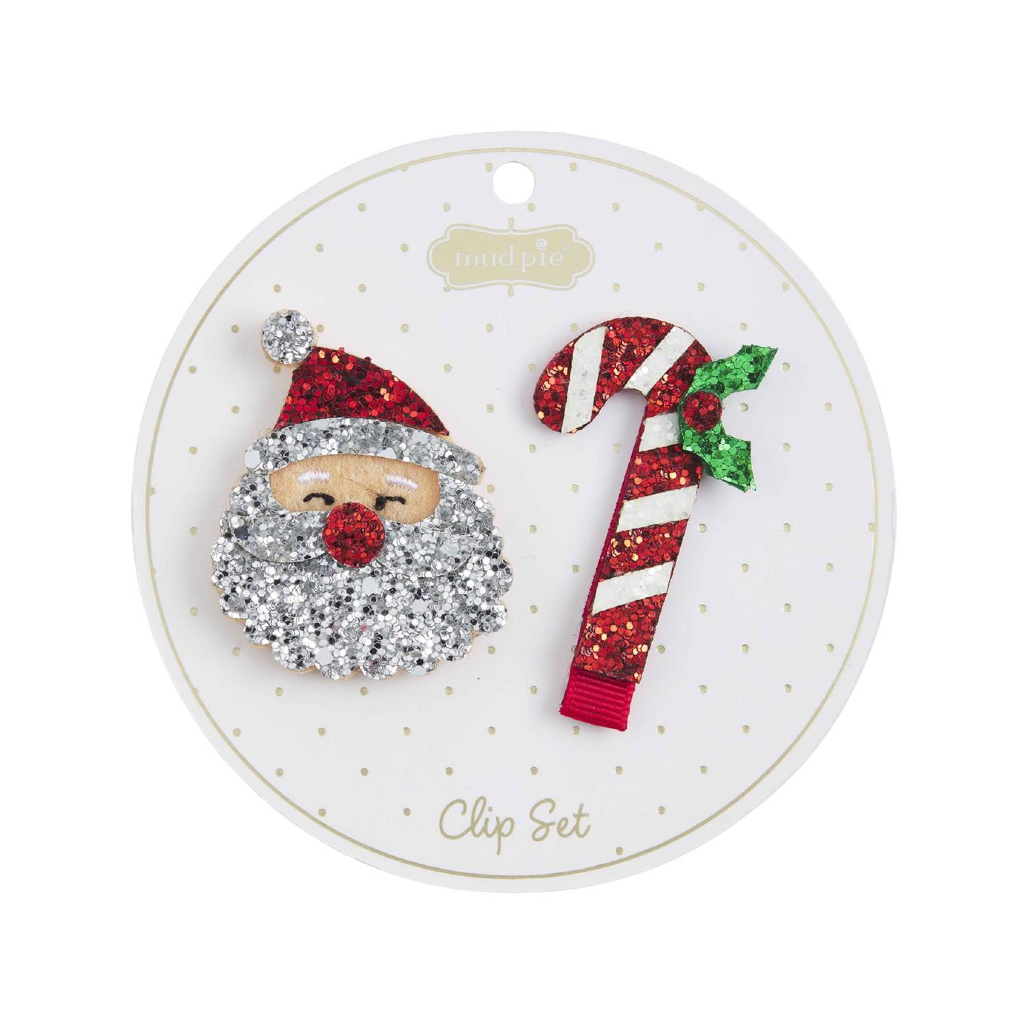 Santa/Candy Cane Christmas Hair Clip Mud Pie Apparel & Accessories - Hair Accessories - Hair Claws & Clips