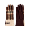 Brown Tartan Plaid Boucle Gloves - Womens Mud Pie Apparel & Accessories - Winter - Adult - Gloves & Mittens