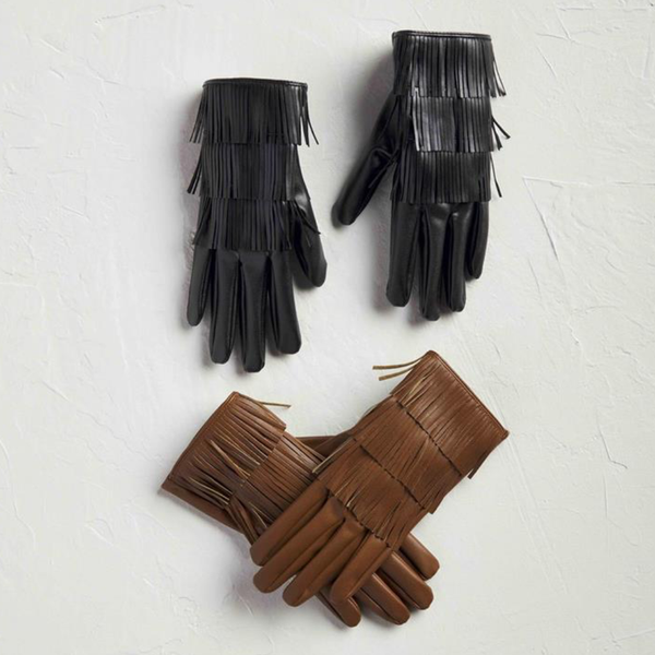 FRINGE GLOVE BLACK-86020044 Mud Pie Apparel & Accessories - Winter - Adult - Gloves & Mittens