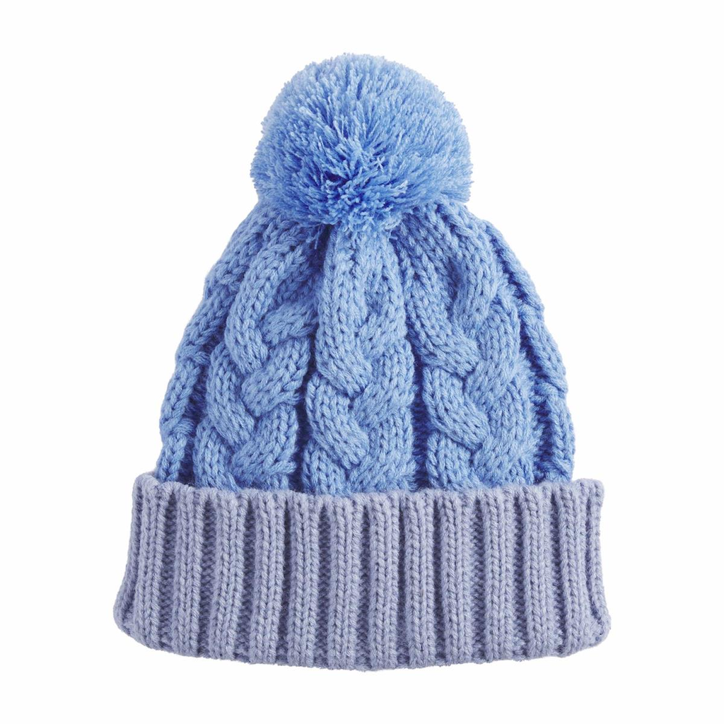 Blue Colorblock Beanie Hat - Womens Mud Pie Apparel & Accessories - Winter - Adult - Hats
