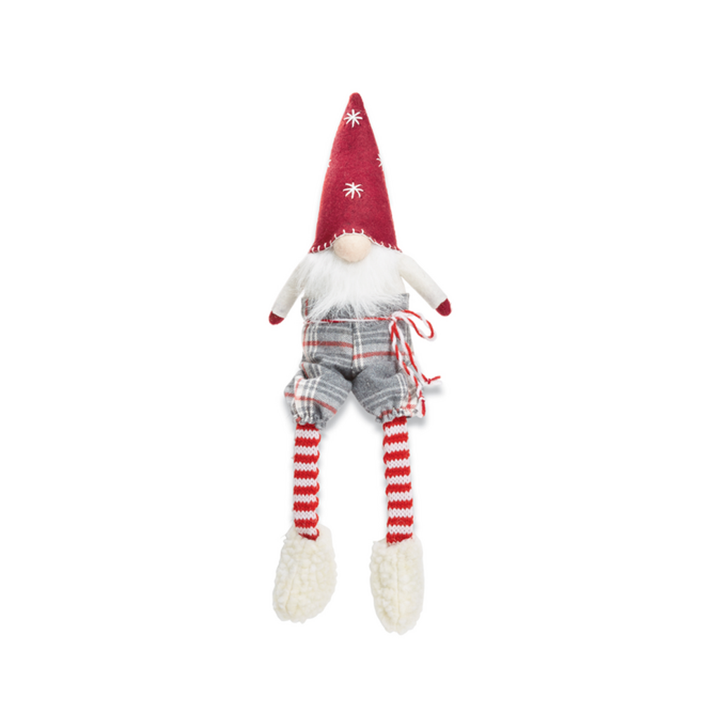 Gray Dot Hat Dangle Leg Christmas Gnome Mud Pie Holiday - Home - Decor