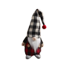 WHITE PLAID HAT WITH RED BALL Check Gnome Sitter Mud Pie Holiday - Home - Decor