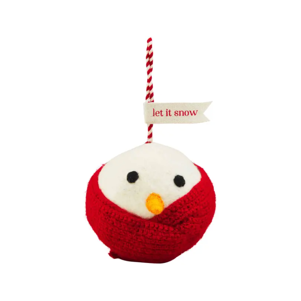 Let It Snow Snowman Ball Ornament Mud Pie Holiday - Ornaments