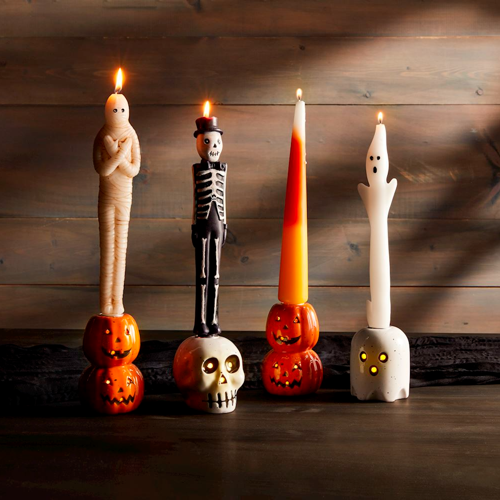 Candy Corn Halloween Taper Candle Mud Pie Home - Candles