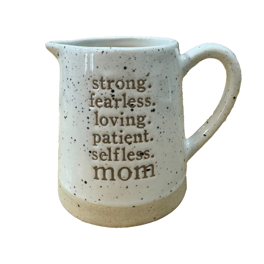 White (Strong Fearless) Mom Ceramic Bud Vases Mud Pie Home - Garden - Vases & Planters