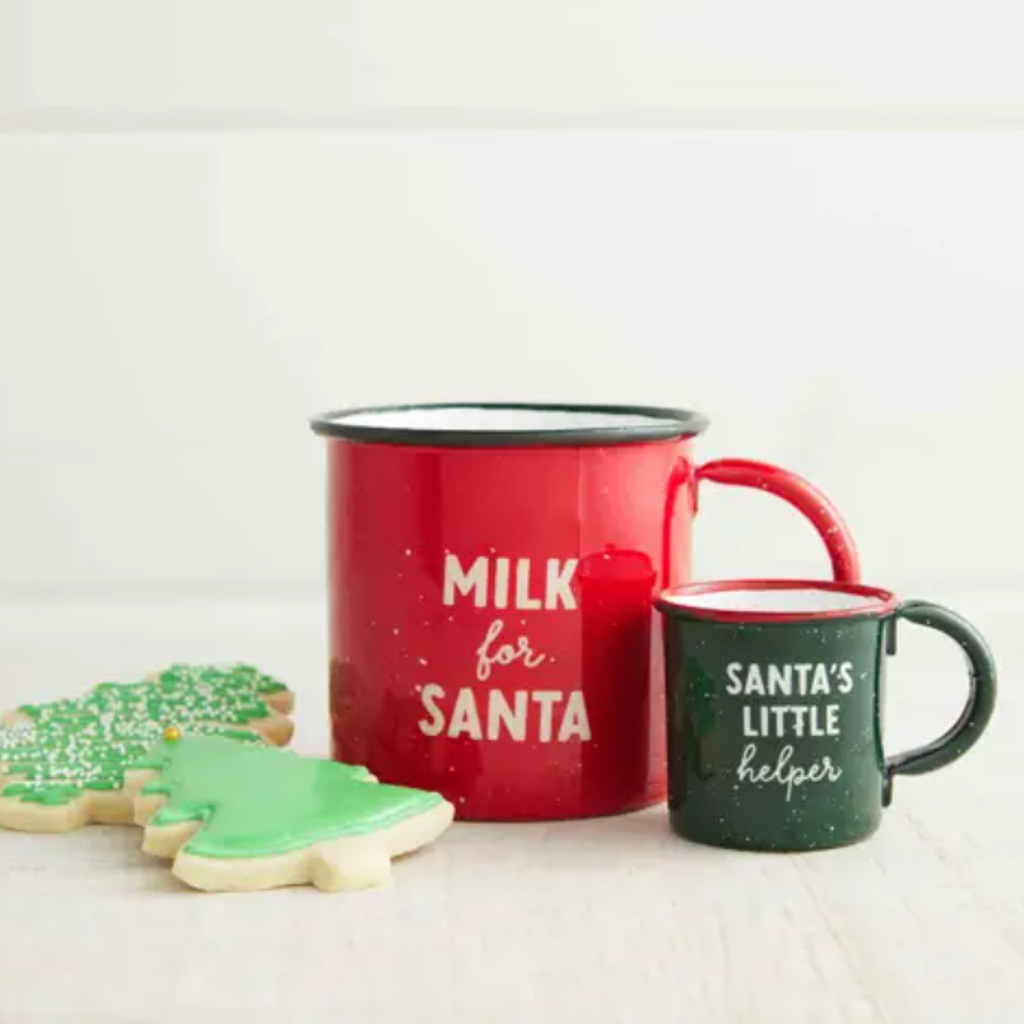 Santa Enamel Mug Set Mud Pie Home - Mugs & Glasses