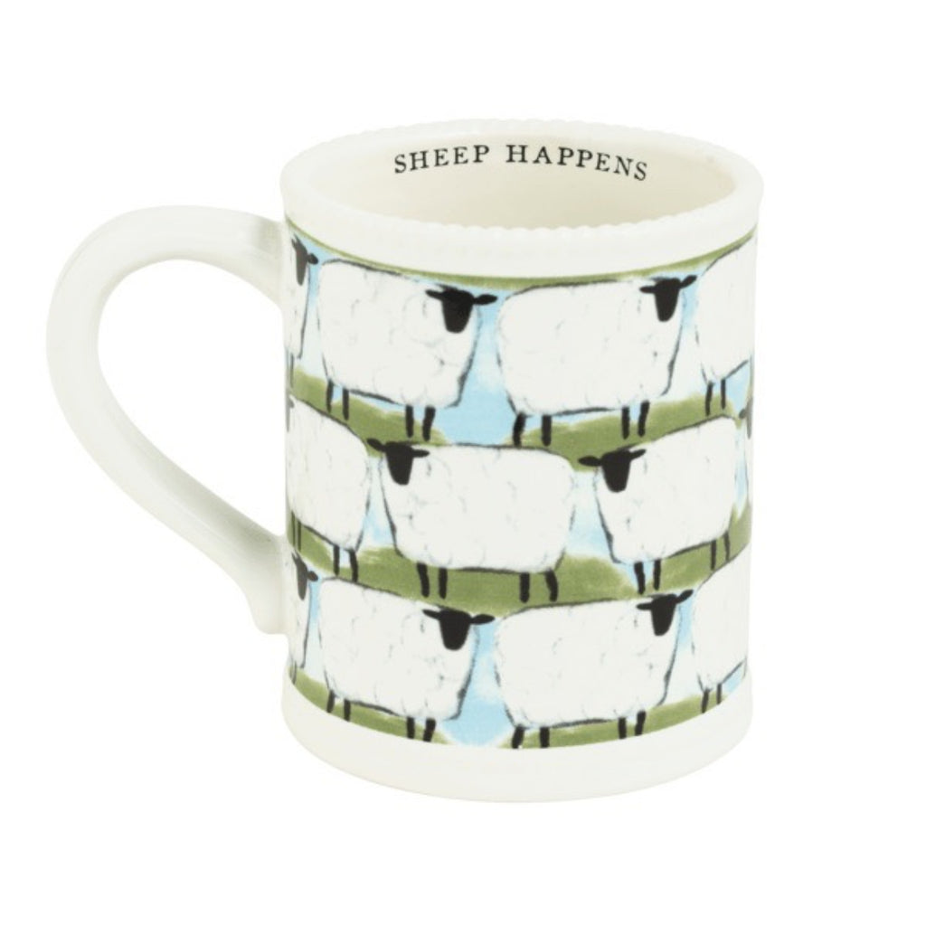 Sheep Happens Farm Mugs Mud Pie Home - Mugs & Glasses