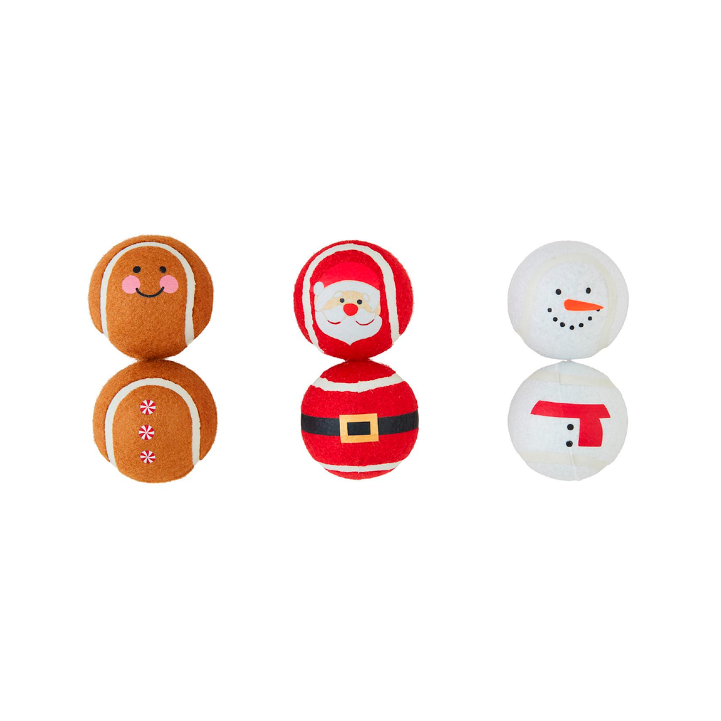 Christmas Character Tennis Ball Set Mud Pie Home - Pet