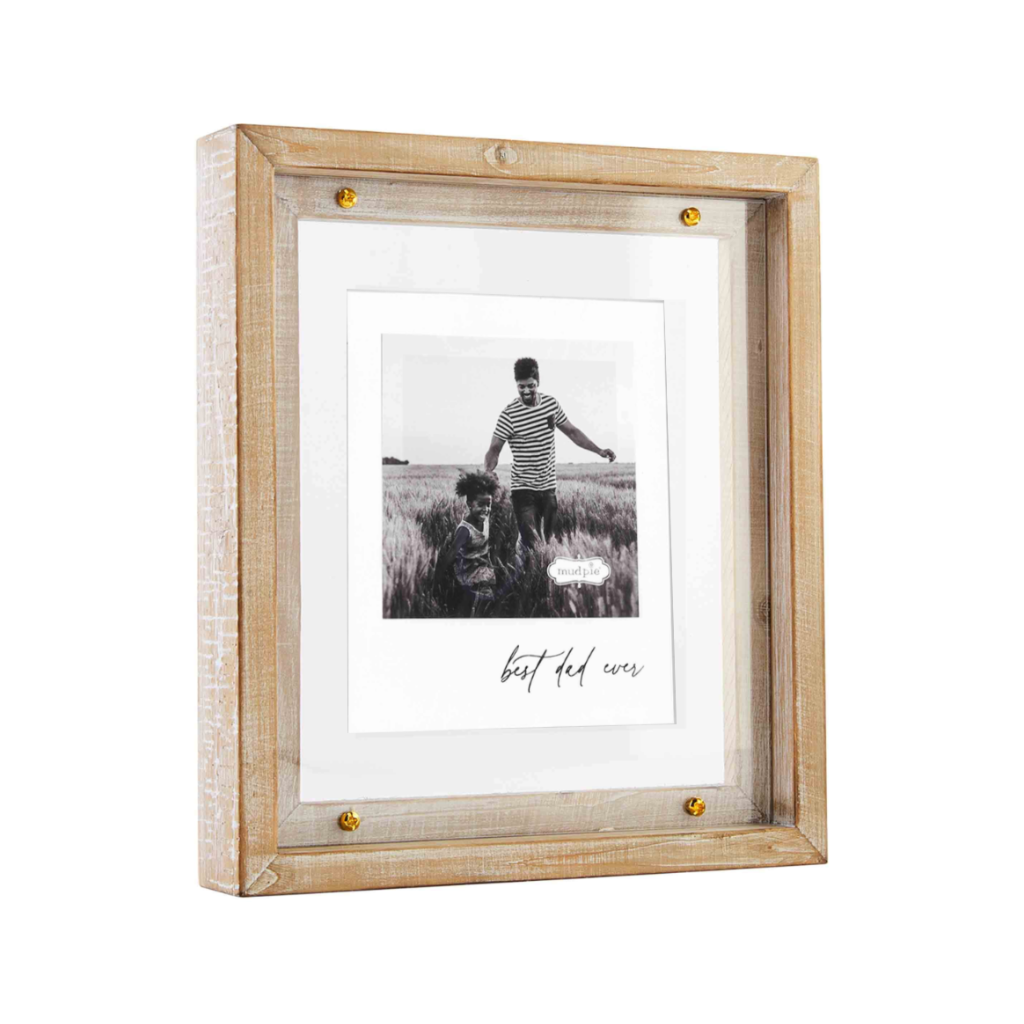 Best Dad Ever Wood And Brass Frame Mud Pie Home - Wall & Mantle - Plaques, Signs & Frames