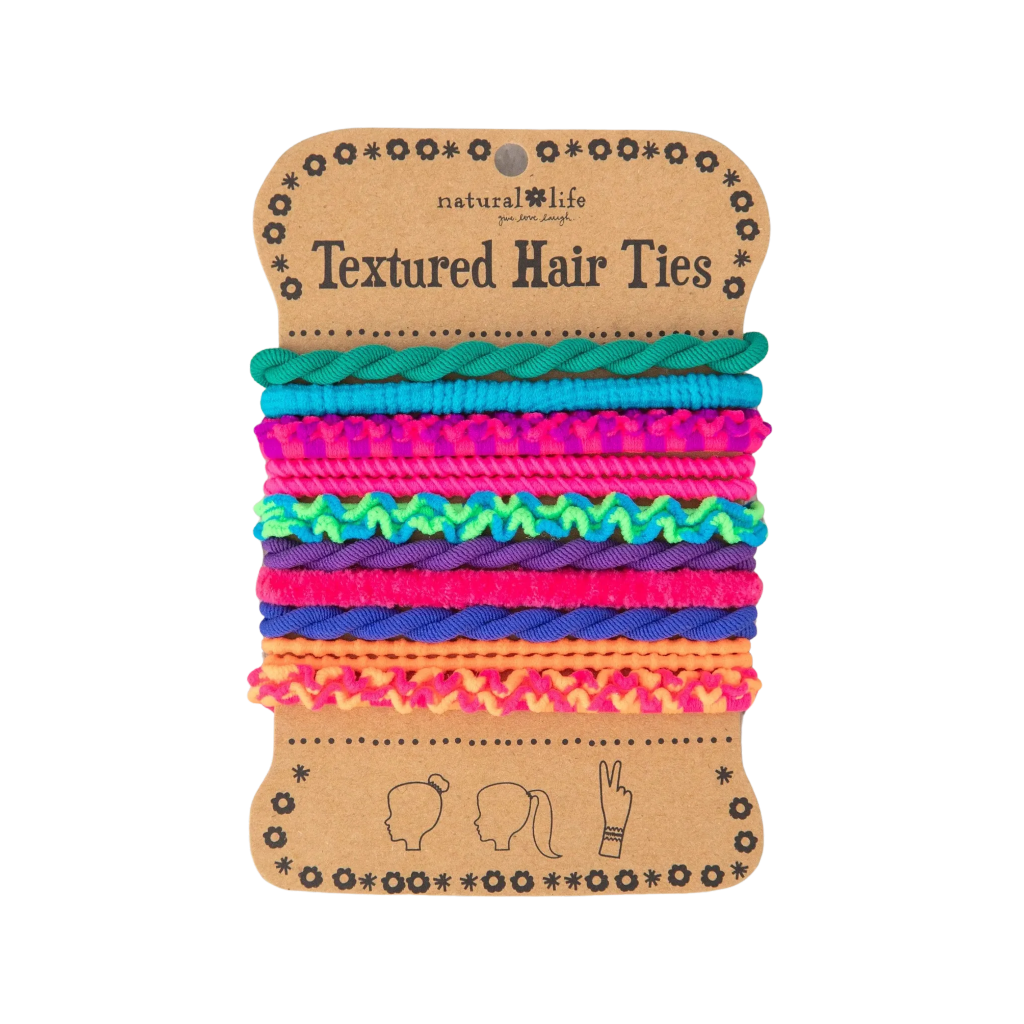 Rainbow Textured Hair Ties - Set Of 10 Natural Life Apparel & Accessories - Hair Accessories