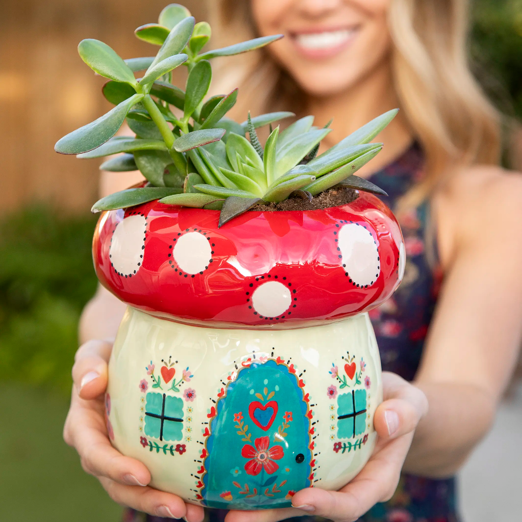 So Cute Mushroom Ceramic Planter Natural Life Home - Garden - Vases & Planters