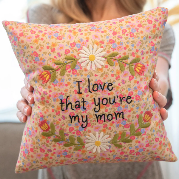 Mom Embroidered Giving Pillow Natural Life Home
