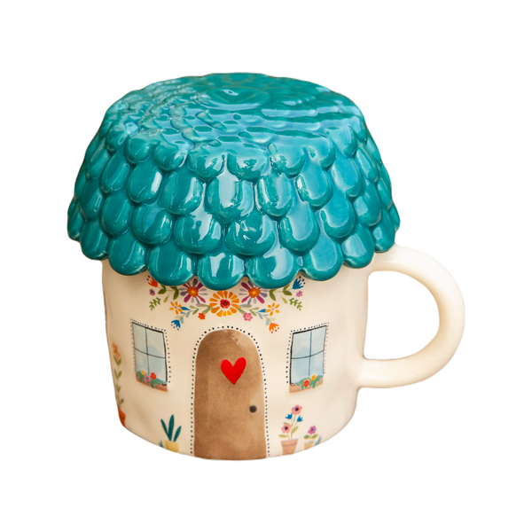 Cup Of Cozy Cottage Mug With Lid Natural Life Home - Mugs & Glasses