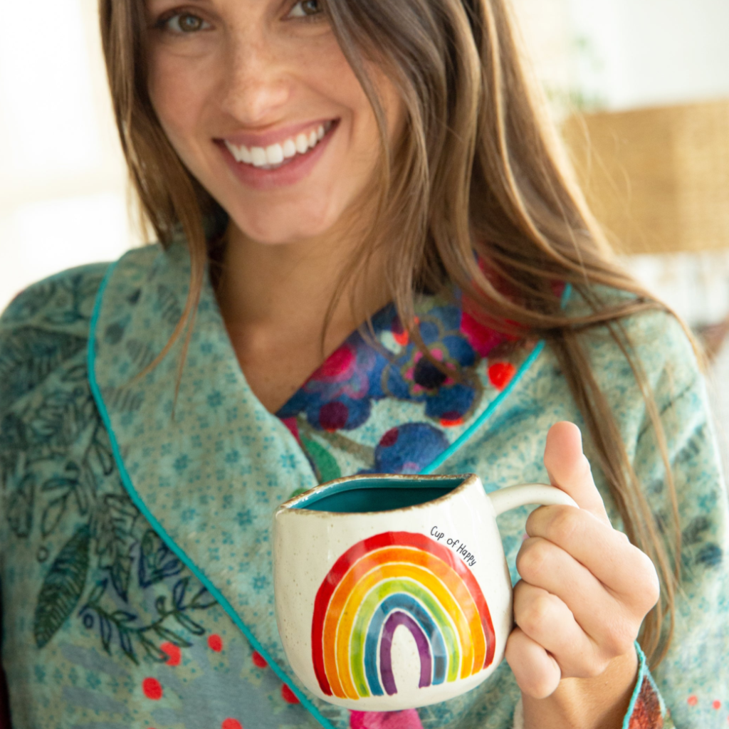 Cup Of Happy Rainbow Artisan Mug Natural Life Home - Mugs & Glasses