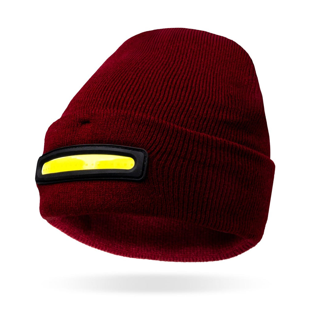 Burgundy Night Watch Rechargeable LED Beanie - Womens Night Scope Apparel & Accessories - Winter - Adult - Hats