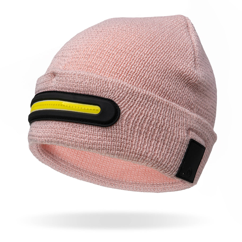 Pink Reflective Rechargeable LED Beanie - Unisex Night Scope Apparel & Accessories - Winter - Adult - Hats