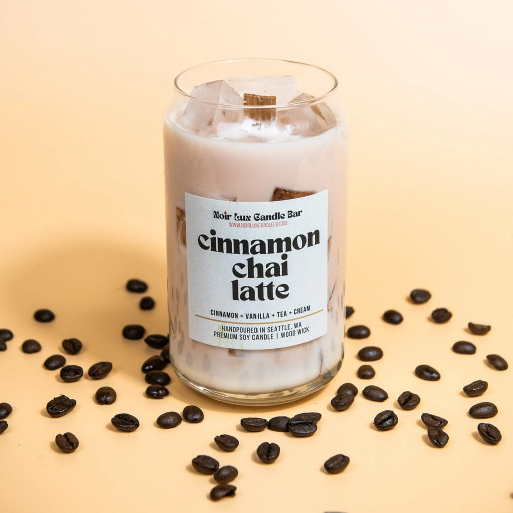 Iced Cinnamon Chai Latte Coffee Candle Noir Lux Candle Co Home - Candles