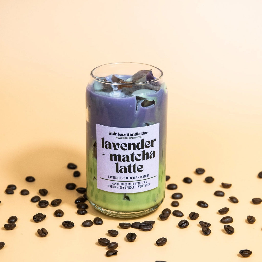 Iced Lavender Matcha Latte Coffee Candle Noir Lux Candle Co Home - Candles