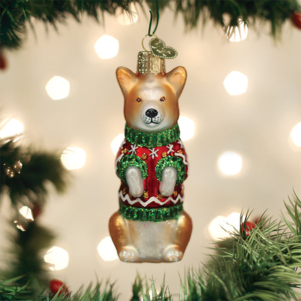 Christmas Corgi Ornament Old World Christmas Holiday - Ornaments