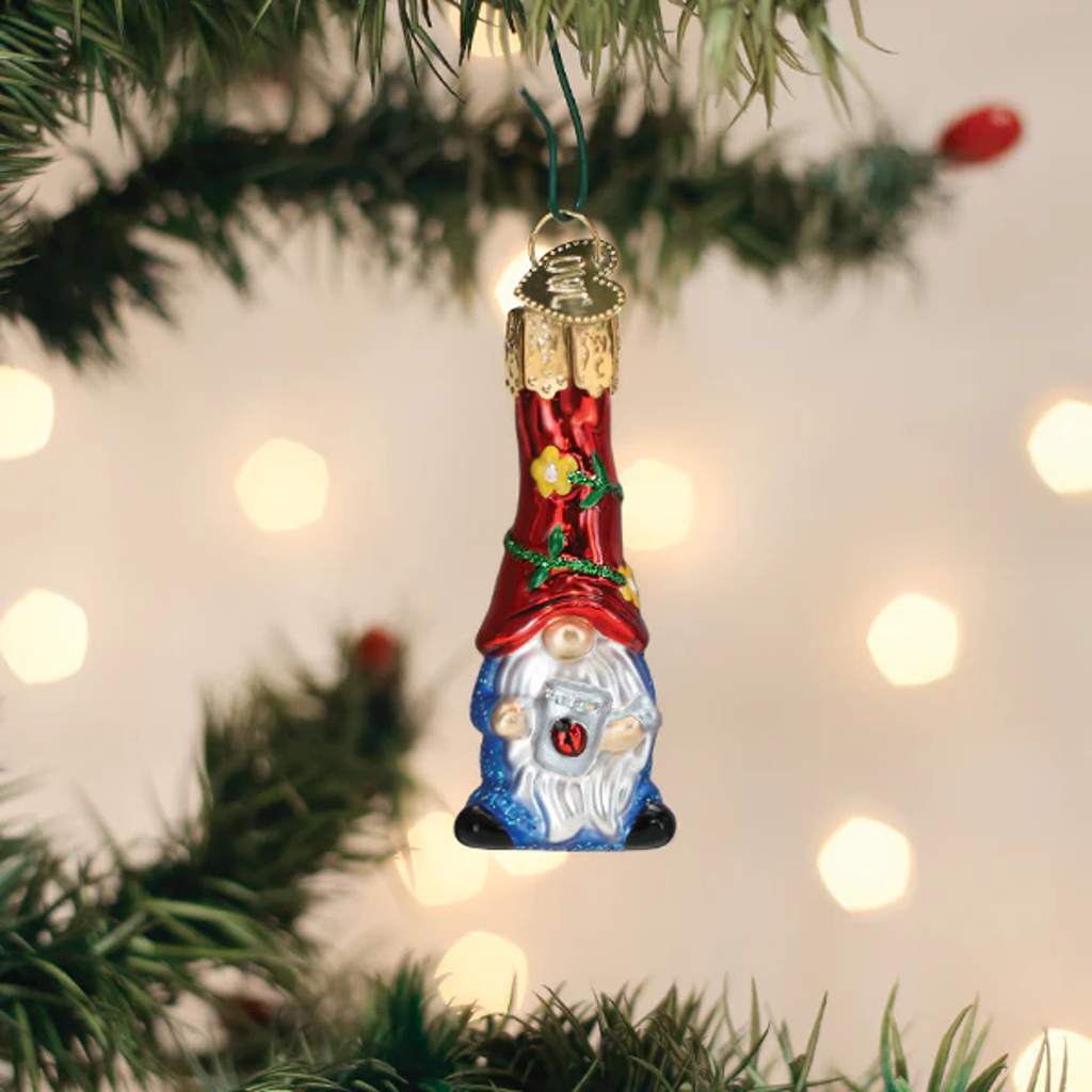 Garden Gnome Mini Ornament Old World Christmas Holiday - Ornaments