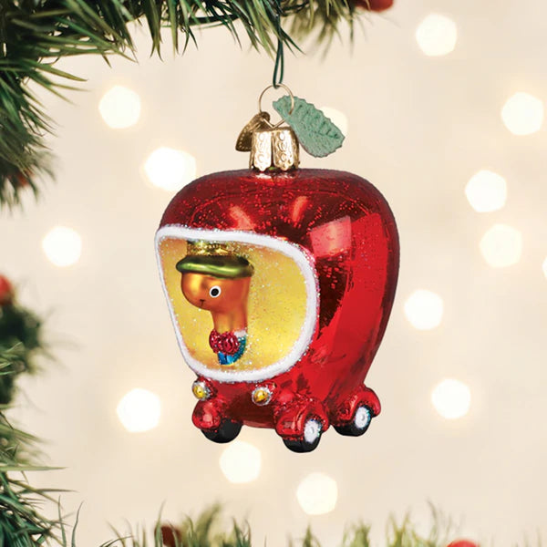 Lowly Worm's Applecar Ornament Old World Christmas Holiday - Ornaments