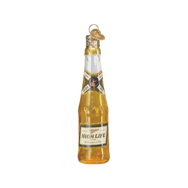 Miller High Life Bottle Ornament Old World Christmas Holiday - Ornaments