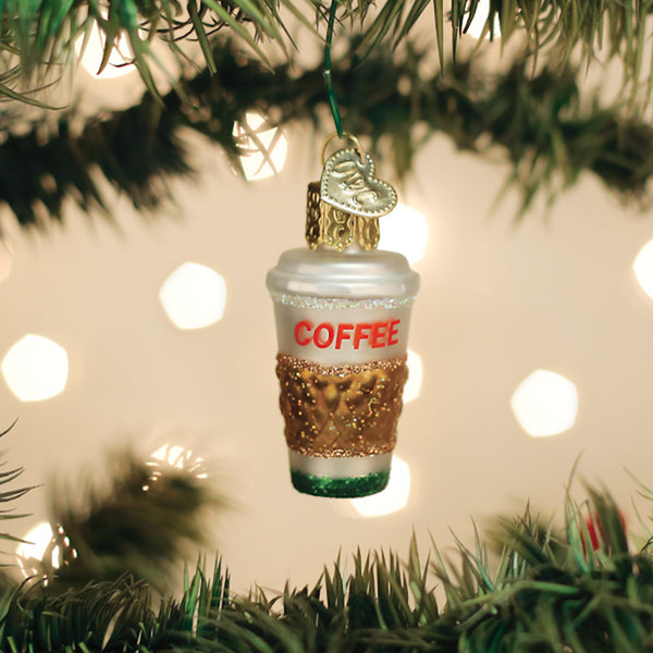 Mini Coffee To Go Ornament Old World Christmas Holiday - Ornaments