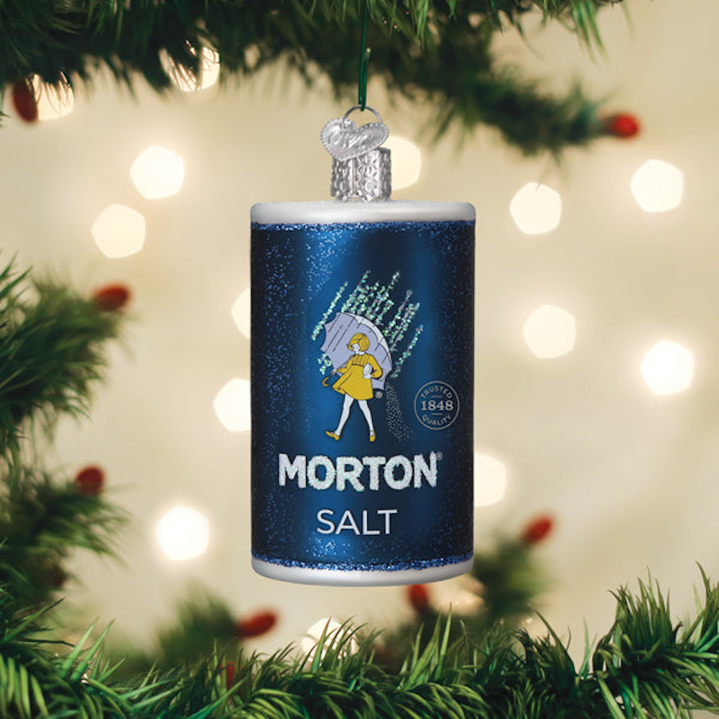 Morton Salt Canister Ornament Old World Christmas Holiday - Ornaments