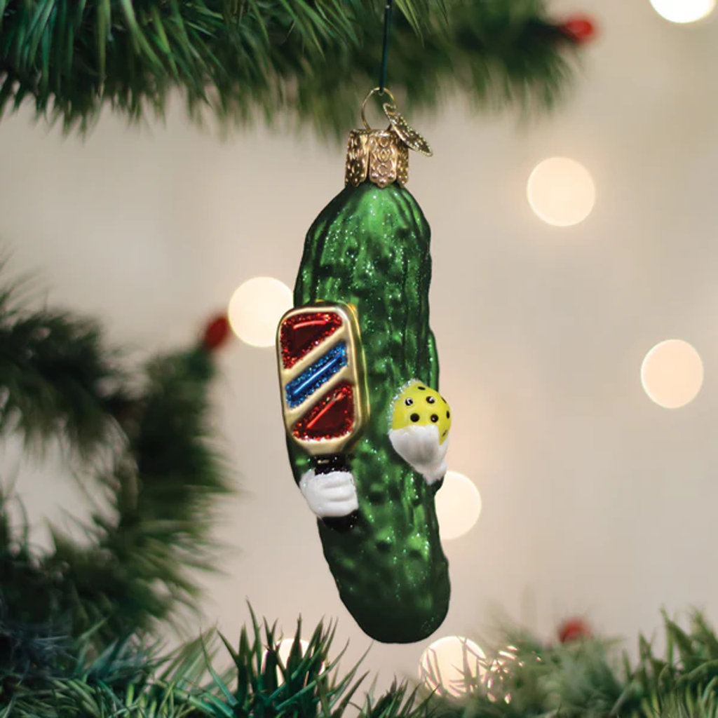 Pickleball Pickle Ornament Old World Christmas Holiday - Ornaments