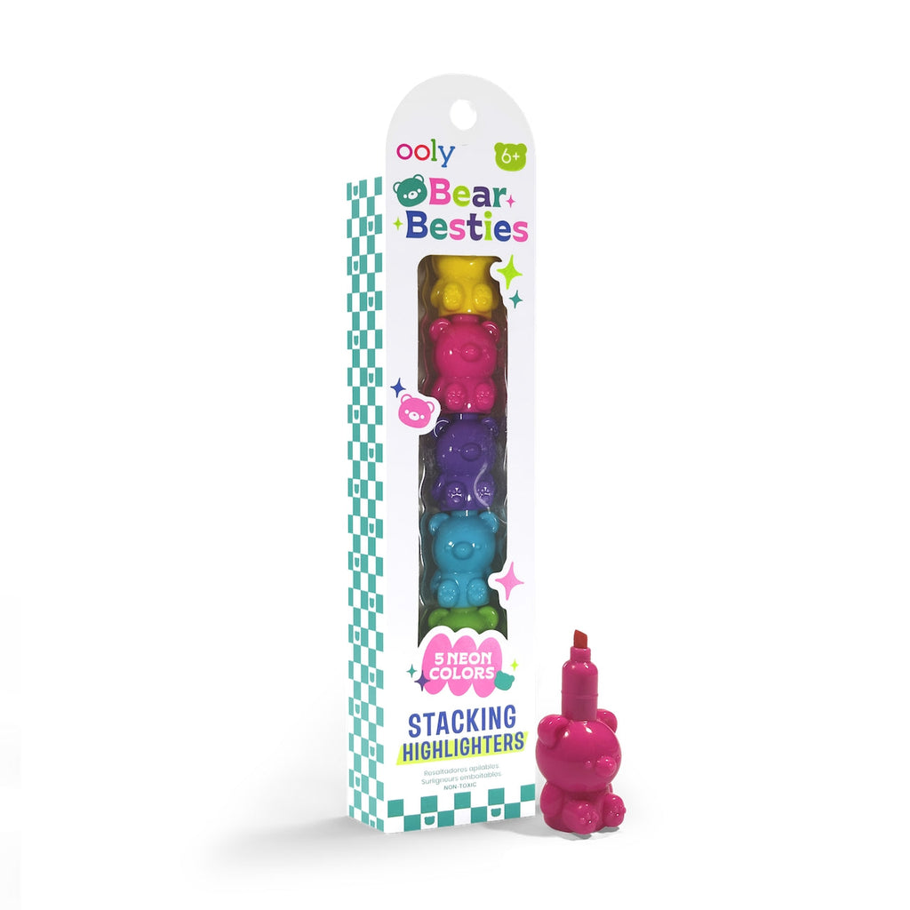Bear Besties Stacking Highlighters - 5 Color Ooly Toys & Games - Art & Drawing Toys