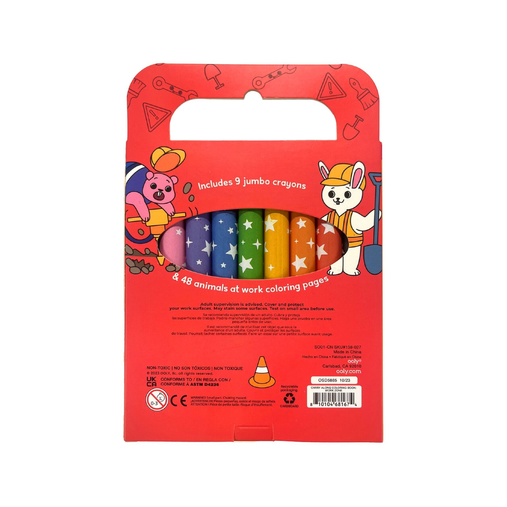 Carry Along Crayons And Coloring Book Kit - Work Zone OOLY Toys & Games - Art & Drawing Toys