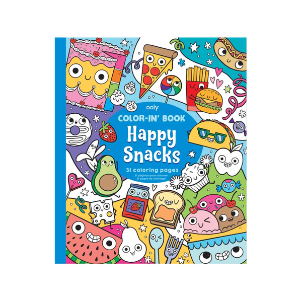 Happy Snacks Color In Book OOLY Toys & Games - Art & Drawing Toys