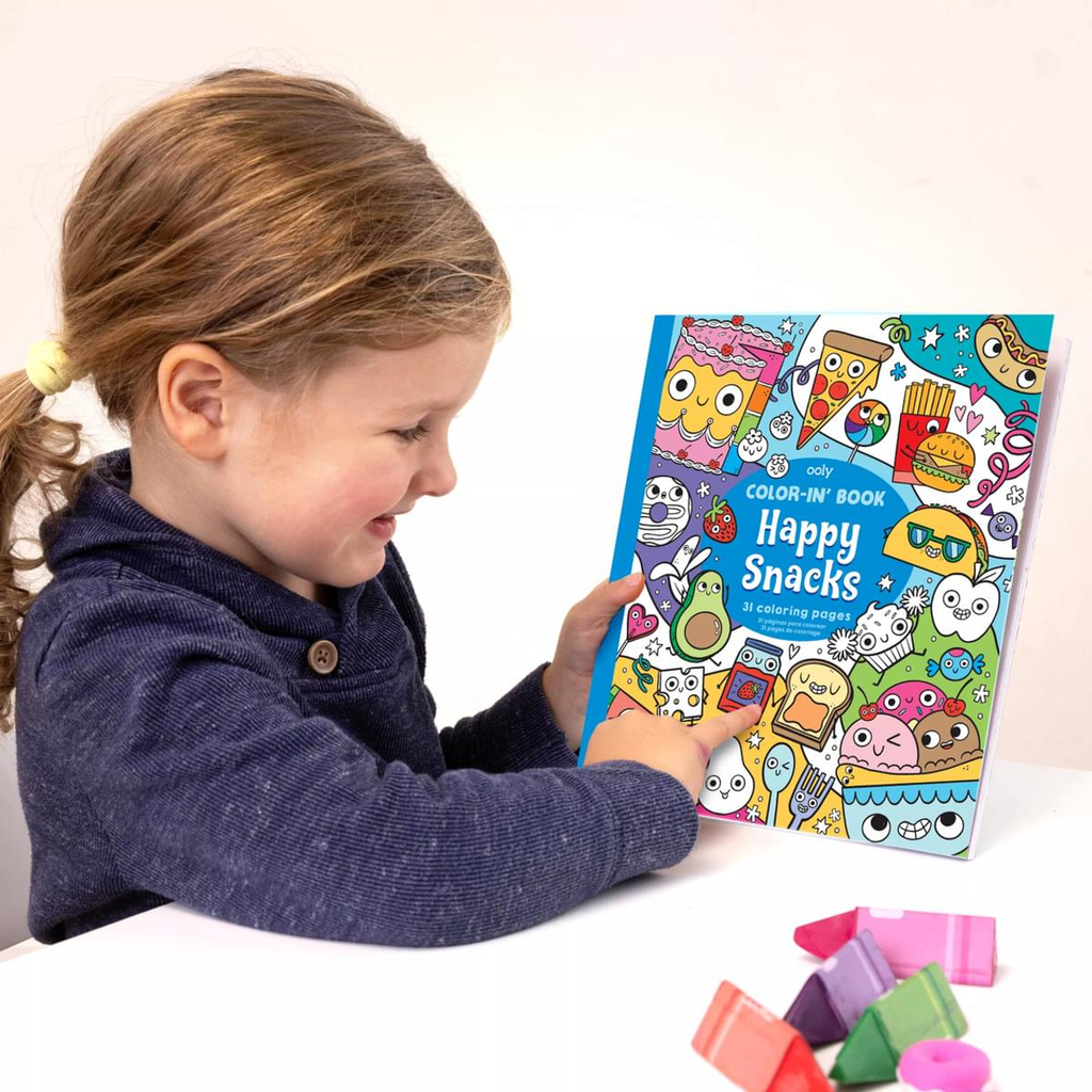 Happy Snacks Color In Book OOLY Toys & Games - Art & Drawing Toys